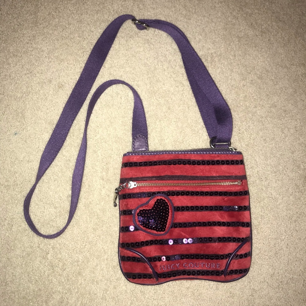 VINTAGE Juicy Couture Oxblood Velour Sequin Bag
